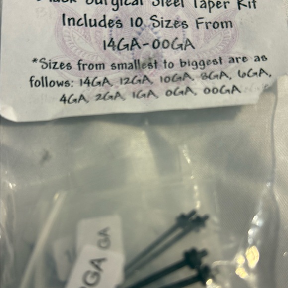 Source Unknown Black Surgical Steel Taper Kit - Picture 1 of 2
